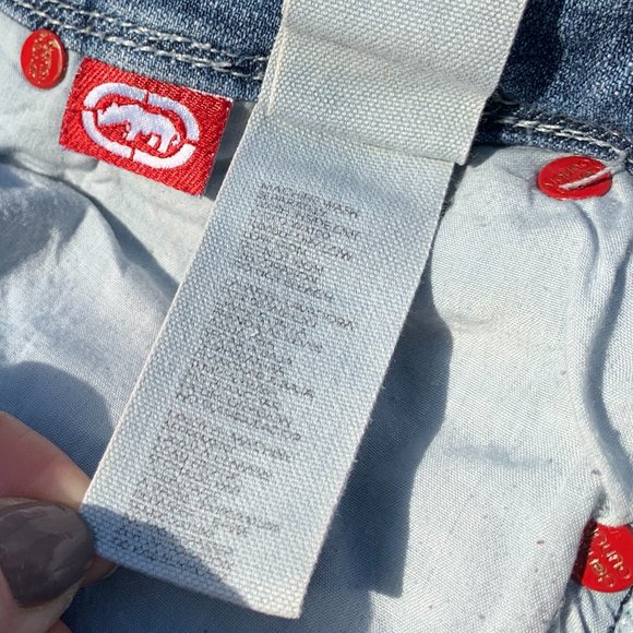 Eckored Denim‎ Riveted Capri Large Cuff Red Seem Jeans Distressed - Picture 12 of 15